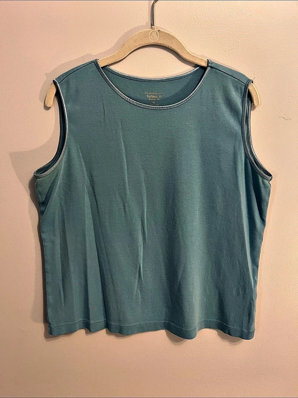 Christopher & Banks Find Your Fit Everyday Tee Sleeveless Top in Blue XL